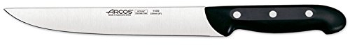 Arcos Serie Maitre - Caja 6 uds Cuchillo Trinchante - Hoja de Acero Inoxidable NITRUM de 220 mm - Mango de Polipropileno Color negro (6 UDS)