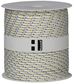 Hummelt® SilverLine-Rope Schot Seil Polyesterseil 6mm 50m weiß/blau/gelb auf Rolle