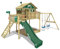 WICKEY Spielturm Klettergerüst Smart Coast mit Schaukel & grüner Rutsche, Outdoor Kinder Kletterturm mit Sandkasten, Leiter & Spiel-Zubehör für den Garten