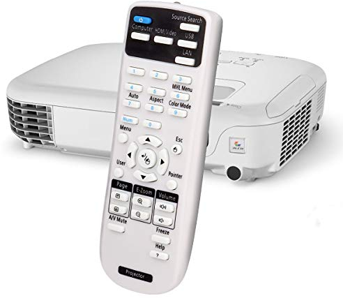 Aimdio 2181788 1613717 Télécommande Universelle pour Epson Vidéoprojecteur EB-U42 EB-W41 EB-W05 EB-X05 EB-S05 EB-2042 EB-2142W EB-2247U EB-960W EB-970 EB-980W EB-990U EB-570 575W 580 585W 595Wi