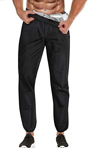 CHUMIAN Pantalon de Sudation Homme Sauna Amincissant Minceur Pantalon Sudation Sport Fitness Legging Homme(Noir, 3XL)