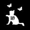 Pack of 4 Pet Cat & Butterflies Silhouette Personalised House Number Wheelie Bin Stickers - Recycling Box Number Stickers - Party Decorations - Bin Numbers for Wheelie Bins (3, White)
