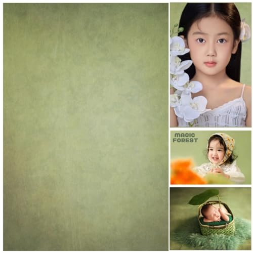 WaW 1.5 x 2.2m Photography Backdrop Light Green Vintage Photo Background Fabric Baby, Newborn, Children, Portrait Shooting