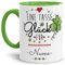 Tasse mit Spruch - eine Tasse Glück für - mit Wunschname von Wunschname - Geschenkidee für Freunde zum selbst Gestalten - Innen & Henkel Hellgrün, 300 ml