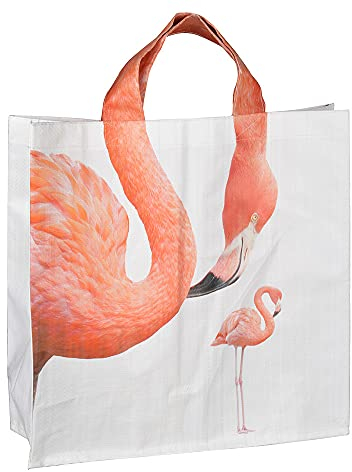 zeitzone Einkaufstasche Flamingo Tragetasche Pink Shopper 40x40cm