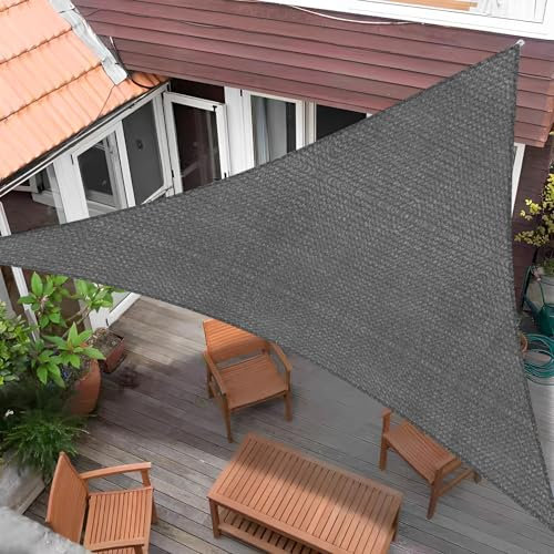Sunnylaxx 3x3x3m Grafite Tenda a Vela Triangolare Vela Ombreggiante, 185G HDPE Vele Parasole Protezione UV 95%,per Esterno, Giardino e Terrazza, Piscina