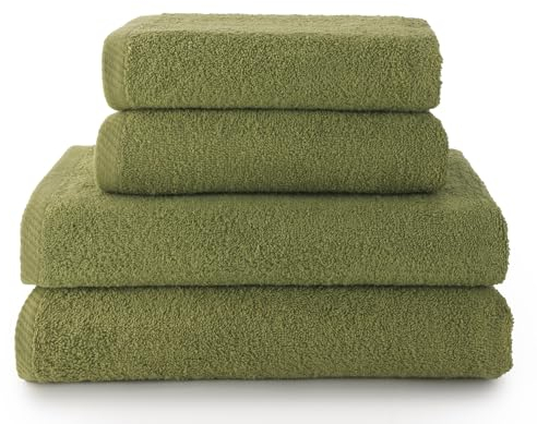 Top Towel - Combo - Große Badetücher - Badezimmerhandtücher - 2 Hand- oder Waschbeckenhandtücher + 2 Duschtücher - 100 % Baumwolle - Blatt