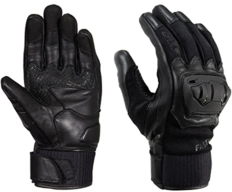 FAST WAY Offroad I Motorradhandschuhe, CE Zertifiziert, Atmungsaktiv - Sommer geeignet, Knöchelschutz, Weitenverstellbar, Handballenschutz, Gefütterte Unterhand, Schwarz, S