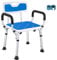 NArra Silla Ducha con Reposabrazos y Respaldo Silla de Ducha con Altura Ajustable, Respaldo Desmontable, Carga de hasta 150 kg, Adecuado para Ancianos, Mujeres Embarazadas, Personas con discapacidad
