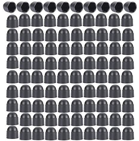 M4 (7 mm Schraubenschlüssel) Kunststoff überwurfmutter und Bolzenschutz, Kuppelabdeckung, Sechskantmutter-Schutzkappen, kein Gewinde, 100 Stück