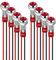 GUUZI 8pcs 6mm Voyant LED 220-230V Signal Lumineux étanche Panneau Métallique Voyant LED Montage sur Panneau Tête Plate Avec Fils Coque Argentée (Rouge)