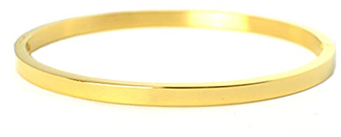 Selfmade Jewelry Armreif Damen Gold Stainless Steel Edelstahl Armschmuck mit Verschluss Inkl. Schmuck-Schachtel (Gold)