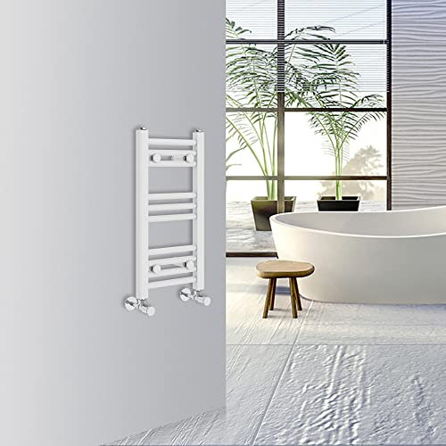 Warmehaus Straight Bathroom Heated Towel Rail Warmer Radiator Central Heating 600x300mm - White