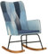 vidaXL Schaukelstuhl Schwingsessel Schwingstuhl Relaxsessel Schaukelsessel Sessel Relaxstuhl Polstersessel Wohnzimmer Blau Denim Patchwork Canvas