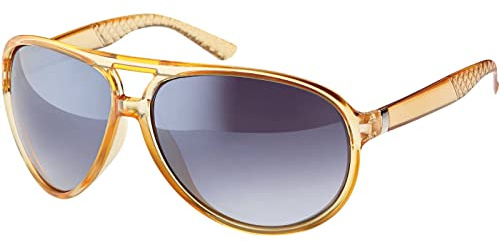 BEZLIT Damen Piloten-Sonnenbrille mit Doppelsteg – UV400, Filterkategorie 3 für starkes Sonnenlicht, Polycarbonat-Gläser, transparenter Kunststoffrahmen