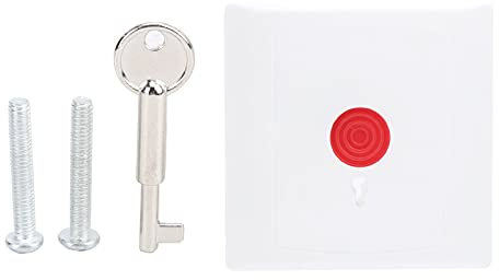 SYH&AQYE Ring Alarm Panic Button, High Temperature Resistance SOS Emergency Button Alarm, 250V Wired Intelligent Door Access Property Switch with Key