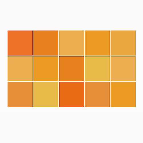 Ulticool Azulejos adhesivos decorativos para azulejos – Accesorios de ocre amarillo naranja – 15 x 15 cm – Paquete de 15 pegatinas autoadhesivas para azulejos de baño y cocina – pared trasera