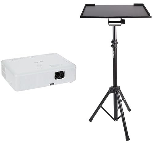 Epson COW01 WXGA 3,000 lumen 3LCD Projector & Pulse PLS00318 Stand for Laptop/Projector