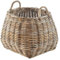 Kobolo Dekokorb Aufbewahrungskorb Korb mit Henkeln aus Rattan in kubu grey