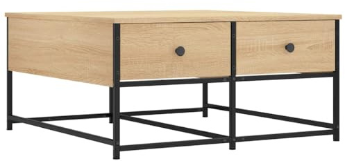 vidaXL Couchtisch Sonoma-Eiche 80x80x40 cm Holzwerkstoff
