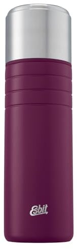 Esbit Isolierflasche Majoris mit Becher - Thermoflasche 1000 ml aus Edelstahl in Violett - für warme und kalte Getränke