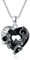 ECHOOY Skull Necklace Sterling Silver Rose Gothic Pendant Heart Austrian Crystal Necklace Gothic Jewellery Gift for Women Men (Bat)