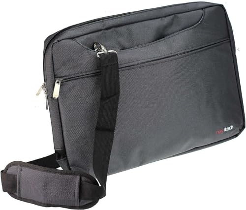 Navitech Black Sleek Water Resistant Travel Bag - Compatible with YOTON 12.5 Portable DVD Player