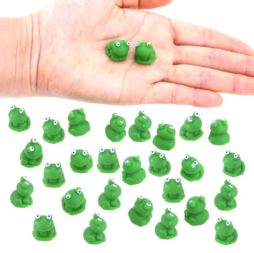 50 Stück Mini Harz Frosch Figuren Grün Minifrösche Gartendekoration Kleine Frösche Garden Miniatur Plastikfrosch Niedliche Frösche für Feengarten DIY Heim Dekoration Terrarium Basteln