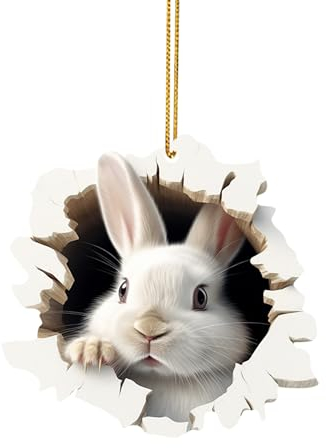 Acryl Anhänger Ostern Hase Ornamente Ostergeschenk, Osteranhänger zum Aufhängen, 2D Acryl Hängedeko, Ostern Anhänger, Osterhase Osterschmuck Ostern Deko, für Ostern Frühling zum (B-4, One Size)