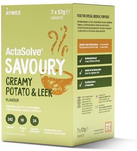 AYMES ActaSolve Savoury Soup - Creamy Potato & Leek - 7 Servings | Soup-Style Nutritional Powder, Creamy Savoury Flavour, Suitable Ages 3+, Gluten Free
