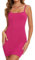 SHAPERIN Mini Abito Bodycon Donna Vestito Corto Senza Maniche Abito con Spalline Vestiti Discoteca Eleganti, Rosa, M