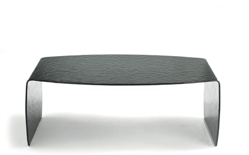 Mondo Viro Moderner Beistelltisch Elmo aus gehärtetem Glas 100 x 65 cm 38 h (Fumé)
