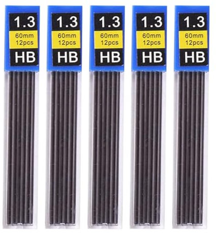 MSCHENZW Essential Student Stationery : lot de 5 mines de 1,3 mm, parfaites pour les longues sessions d'écriture