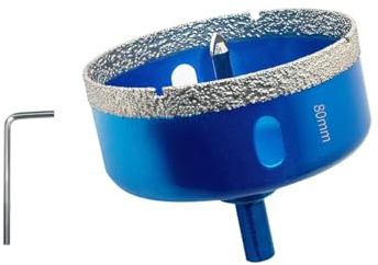 Teronbeta Diamant Lochsäge 80mm mit Zentrierbohrer, Professionellen Hartgelötet Diamant Kernlochbohrer für Fliesen, Porzellan, Keramik, Glas, Quarzit, Marmor