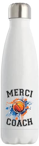 Bouteille Isotherme Merci Coach - Cadeau Gourde acier inoxydable pour Entraîneurs, Coachs Sportifs et Professeurs