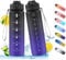 NAVTUE Water Bottle, 1L Sports Water Bottle with Straw, Time Markings, Leak Proof, Tritan BPA free for School/Cycling/Running (DarkDeepBlue)