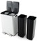 LIFEZEAL Poubelle à Double Compartiment 2 x 30L, Poubelle à Pédale en Acier Inoxydable, 2 Seaux Intérieurs en Plastique, Couvercles, Fermeture en Douceur, pour Cuisine, Salon (Blanc)