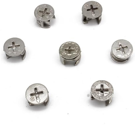 Cam Lock Nuts, 15 Pcs Connecter Cam Lock Fittings, Fixing Screws, Cabinet Drawer Dresser Wardrobe Furniture Panel Connecting