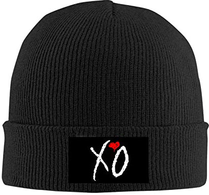 JIAZHANLI XO The Weeknd Hip Hop Warme Wintermütze Knit Beanie Schwarz, Schwarz , Einheitsgröße