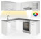 Vicco Eckküche Rick, Weiß, 167 x 60 cm, AP Marmor mit LED-Leisten