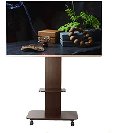 FLNOZAMZ Floor TV Stand For TV 32-65 Flat/Curved Screen, Wooden Video Conferencing Trolley Stand For Bedroom Living Room