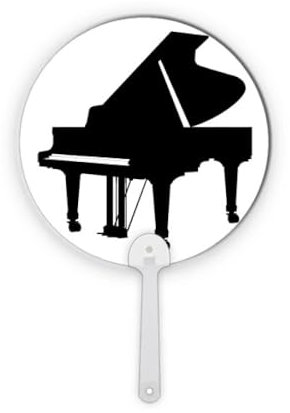 no/no Klavier klassisches Musikinstrument Muster Kunststoff rund Handventilator Dekorationen Handwerk