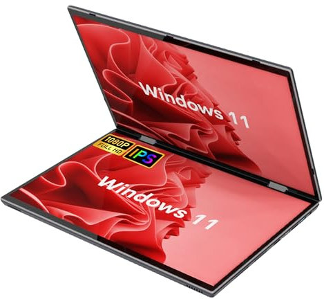 Ttfzzztech 10.5 inch IPS Laptop 2 in 1 Touch Screen Windows 11 Notebook Computer Dualscreen N95 Tablet PC with Stylus Pen, 32G RAM 512G SSD, 2 Type-C, 2 USB3.0, HDMI