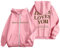 Topassion 2024 Jesus Loves You Kapuzenjacke Zip Up Kapuzenpullover mit Taschen Reißverschluss Christliches Sweatshirt Damen Kordelzug Hoodie Jacke Religious Pulli Hip Hop Streetwear(Pink,XXL)