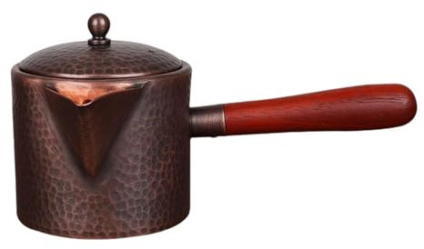 MagiDeal Pitcher Milk Pitcher 430ml Patrón de Martillo Multifuncional Tetera con Mango Gong dao bei Tetera de Cobre para Sala de Estar hogar