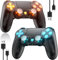 Juego de 2 mandos inalámbricos para Ps-4 Dual Vibration Gamepad con Turbo y 3,5 mm Audio Jack/LED/Touch Pad para P-s4/Pro/Slim/PC