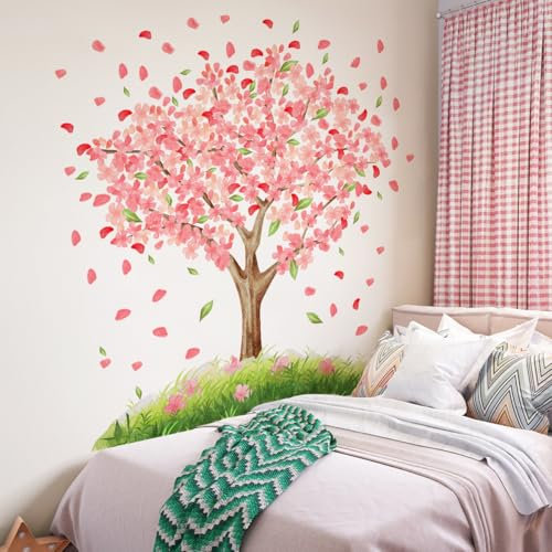 Wandtattoo Pink Baum Wandsticker Wanddeko für Wohnzimmer Schlafzimmer Sofa Hintergrund,Wandaufkleber Kinderzimmer Mädchen und Jungs,Diy Wandkunst Dekor