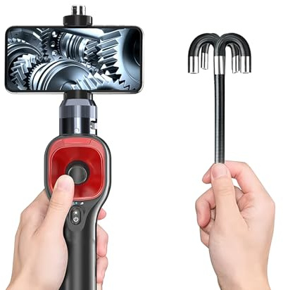 F6-A Inspektionskamera Vier-Wege 360° Steuerung Endoskop (IOS/Android Smartphone Endoskop) HD 1080P Übertemperaturschutz IP67 8 Sprachen 5200mAh (F608A-Φ8.5-1M)