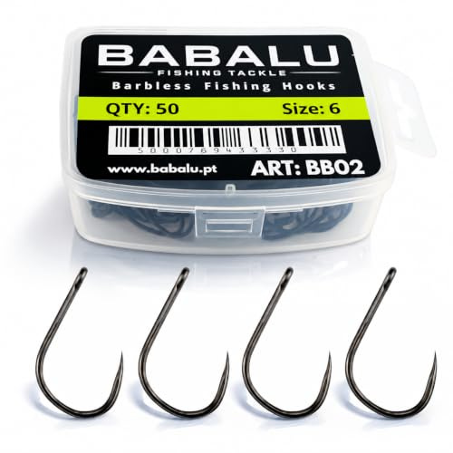 Barbless Fishing Hooks BB02 50 Pieces High Carbon Steel | Barbless · 50 Pieces · High-Carbon Steel