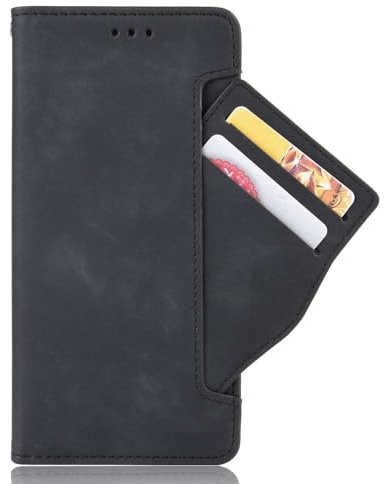 Hülle für Nokia 2.3,Retro magnetische Flip,PU Leder Handyhülle,Wallet Design mit abnehmbaren Kartensteckplätzen -Black